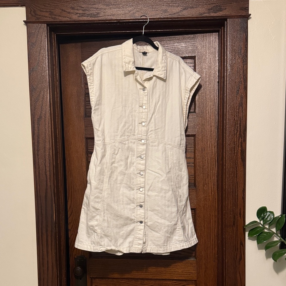 Universal Thread White Button-Down Dress - image 1
